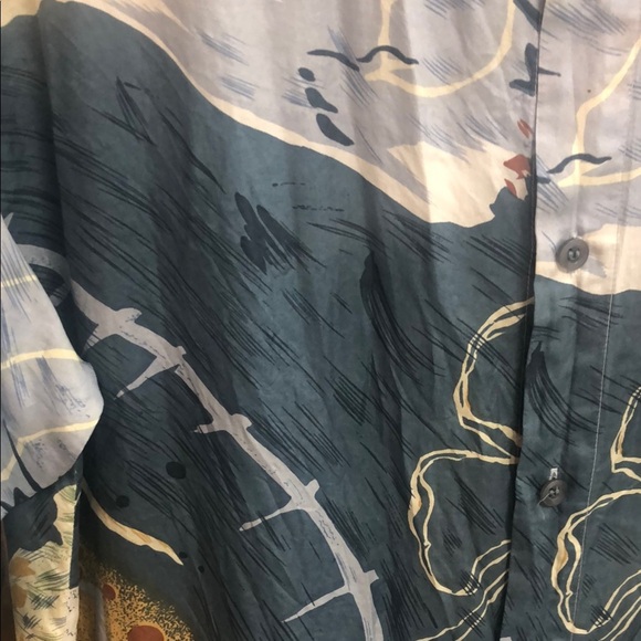 Men's Casual Button Down 100% Silk Shirt - Multicolor - Picture 4 of 5